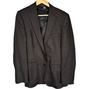 Zara Man Black 100% Flax Linen Blazer Sport Coat 2 Button 38